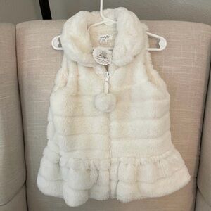 Mud Pie Girls Fur Vest Sz 4T-5T